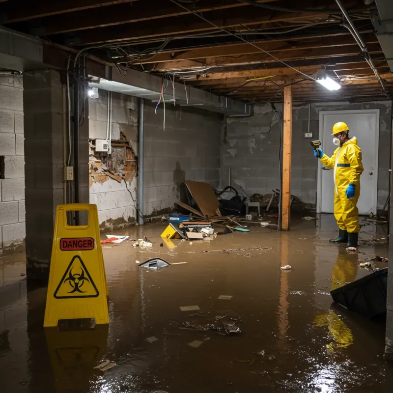 Flooded Basement Electrical Hazard in Hampton, VA Property