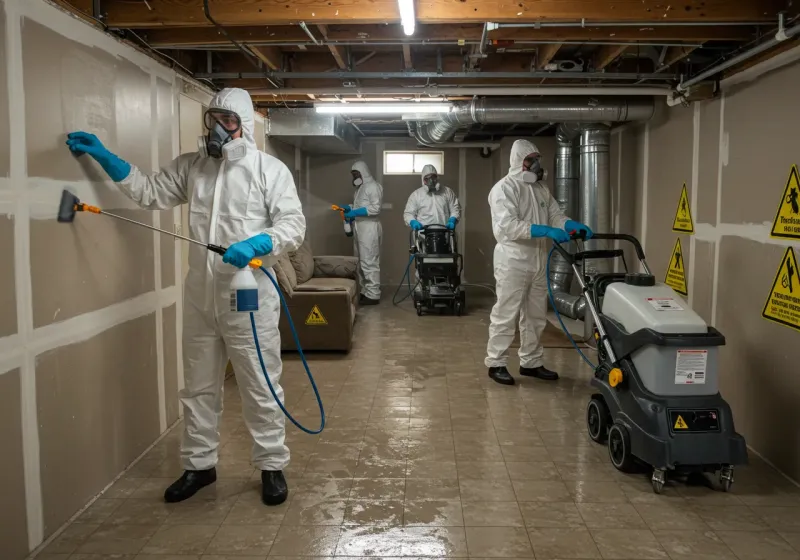 Basement Moisture Removal and Structural Drying process in Hampton, VA